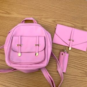 Pink Mini-Backback wallet set